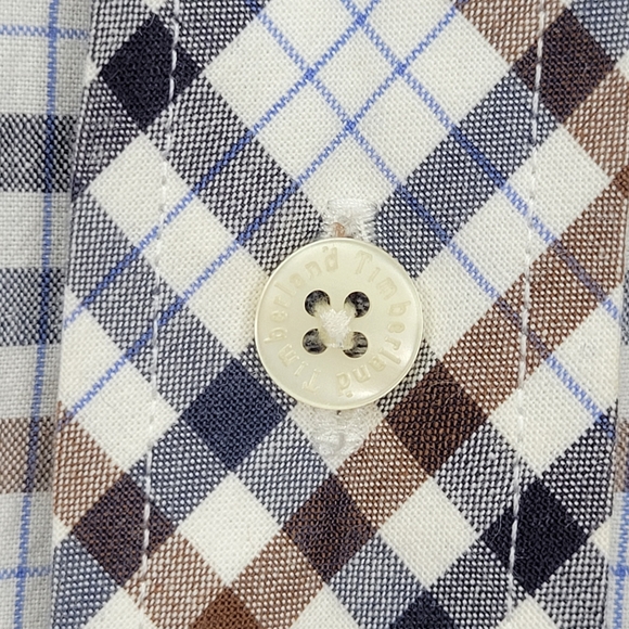 Timberland  Plaid 100% Cotton Button Front, Size L - Picture 7 of 11
